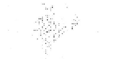 Hindistan haritası oluşturan renkli vektör çizgileri