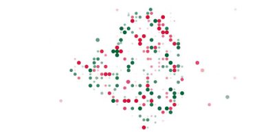 Akan dijital parçacıklardan oluşan Cezayir haritası