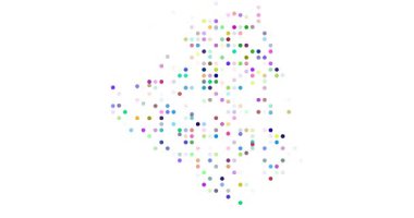 Akan dijital parçacıklardan oluşan Cezayir haritası