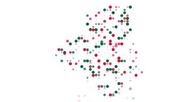 Soyut geometri noktaları Cezayir silueti akışı