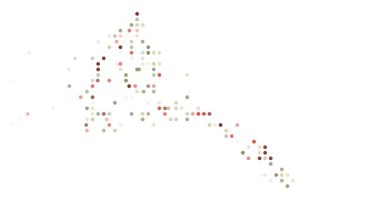 Dijital parçacıklar Eritre haritasını oluşturmak için birleşir