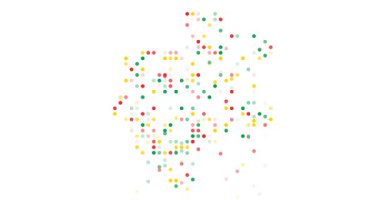 Hareketli noktalarla soyut üretken Gabon ana hatları