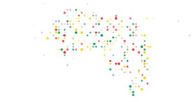 Hareketli noktaları olan soyut üretken Gine ana hatları