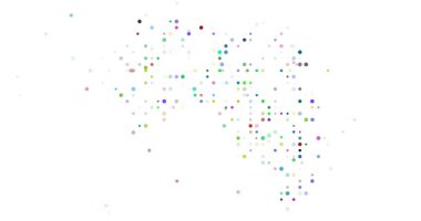 Dijital parçacıklar Gine haritası oluşturmak için birleşir