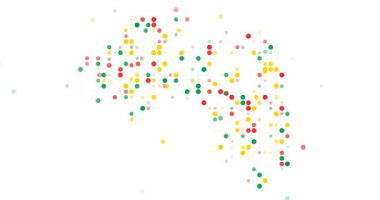 Hareketli noktaları olan soyut üretken Gine ana hatları