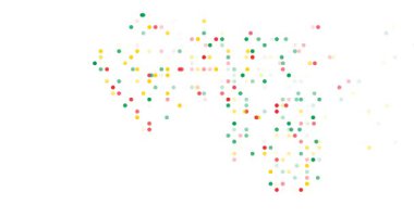 Yüzen parçacıklardan Gine haritası silueti