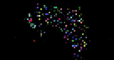 Yüzen parçacıklardan Gine haritası silueti