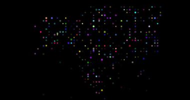 Gine Bissau haritası akıcı dijital parçacıklardan oluşur