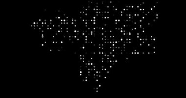 Gine Bissau harita silueti yüzen parçacıklardan