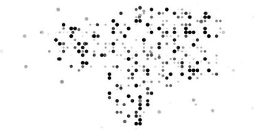 Gine Bissau harita silueti yüzen parçacıklardan