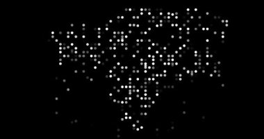 Gine Bissau harita silueti yüzen parçacıklardan