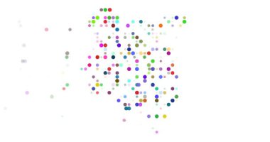 Dijital parçacıklar Kenya haritasını oluşturmak için birleşir