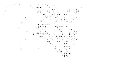 Dijital parçacıklar Kenya haritasını oluşturmak için birleşir