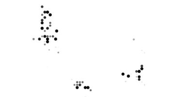 Soyut nokta kümesi oluşturan Komoros haritası
