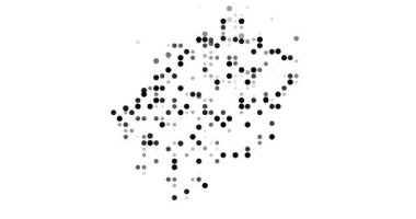 Yüzen Noktalı Animasyon Lesotho Silueti