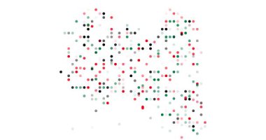 Sanatsal Animasyon Noktaları Düşüyor ve Libya Siluet Tasarımı Çözülüyor