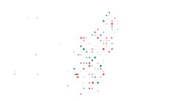 Madagaskar siluetini oluşturan canlı noktalar