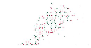 Noktalardan oluşan soyut dijital Fas silueti