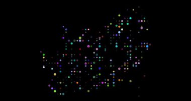 Uçan noktalar Güney Afrika anahatlarının animasyonu