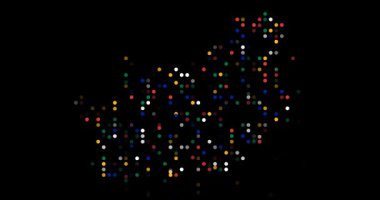 Noktaların soyut hareketi Güney Afrika haritası