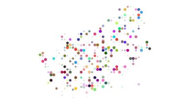 Uçan noktalar Güney Afrika anahatlarının animasyonu