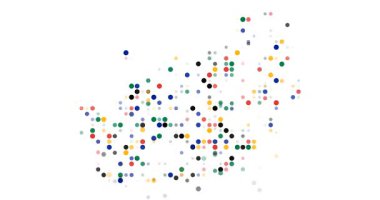 Güney Afrika noktalarının soyut dijital haritası