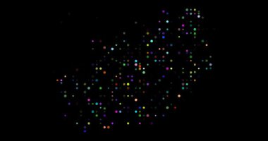 Uçan noktalar Güney Afrika anahatlarının animasyonu