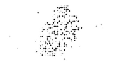 Uçan noktalar soyut Mauritius kavramsal silueti