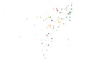 Dinamik uçan noktalar Mozambik harita şeklini gösteriyor