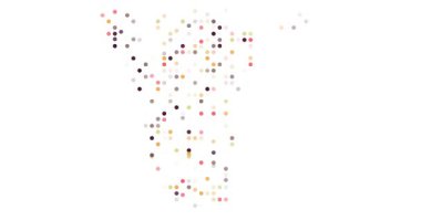 Hareket çemberleri ile soyut Namibya haritası