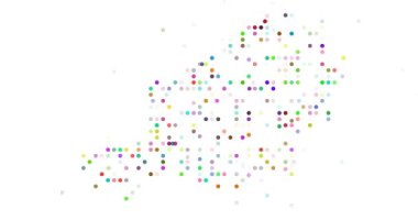 Uçan noktalardan oluşan soyut Nijer dijital haritası