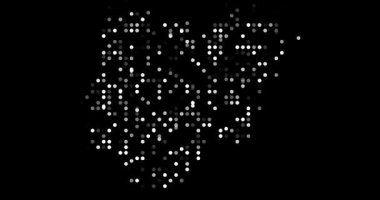 Parçacıklarla Soyut Nijerya Haritası