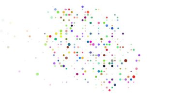 Uçan daireler birleşerek soyut coğrafyayı oluşturuyor