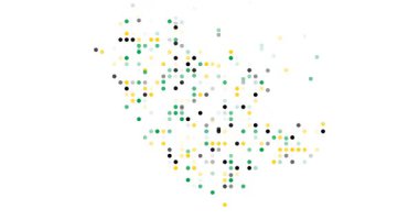 Uçan daireler soyut Ruanda ülke sanatını özetliyor