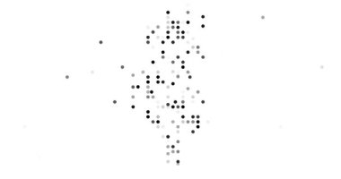 Tunus Ülkesi Silueti Canlandırması Olarak Renkli Nokta Deseni