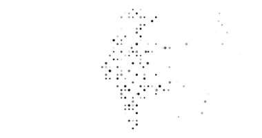 Sanatsal Animasyon Noktaları Düşüyor ve Çözülüyor Tunus Siluet Tasarımı