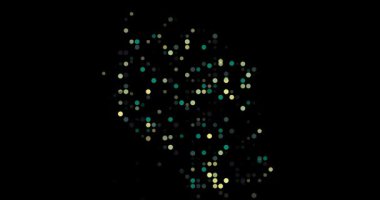 Tanzanya Şekli Oluşturan Soyut Dijital Parçacıklar