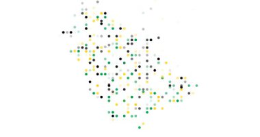 Uçan Renklerin Üretici İllüstrasyonu Ruanda Harita Şekli Oluşturuyor