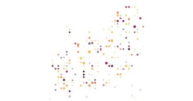 Parçacıkların Güney Afrika Siluetini Dinamik Oluşturduğu Soyut Tasarım Videosu