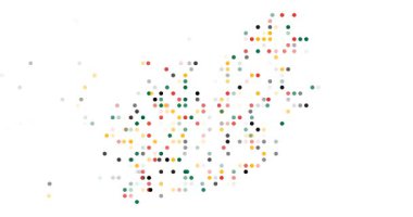 Güney Afrika Şeklini oluşturmak için Renkli Şebeke Girme Grafiği