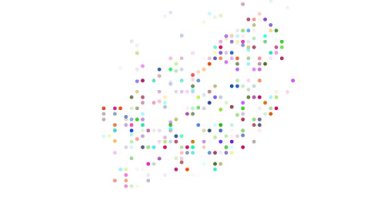 Güney Afrika Ülke Silüeti Olarak Renkli Nokta Deseni