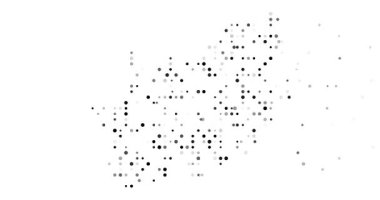 Güney Afrika Siluetine Yakınlaşan Renkli Noktaların Dijital Canlandırması