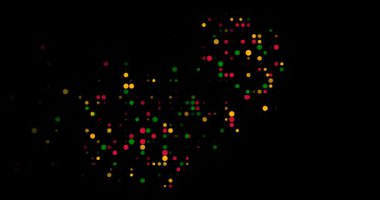 Zambiya Siluetine Yakınlaşan Renkli Noktaların Dijital Canlandırması