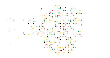 Renkli Nokta Deseni Zimbabwe Ülke Silüeti Canlandırması Olarak Ortaya Çıktı