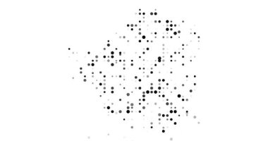 Zimbabve Siluetine Yakınlaşan Renkli Noktaların Dijital Canlandırması