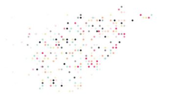 Uçan Noktalardan Minimalist Afganistan Haritası. Parçacıklar tarafından oluşturulan soyut Afganistan Sınırları           