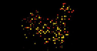 Uçan Renkler Çin Harita Şeklinin Üretici Resmini Oluşturuyor