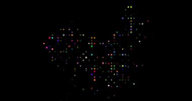 Canlı Çemberler Çin Şeklinde Yükseliyor Siluet Canlandırması Haritası