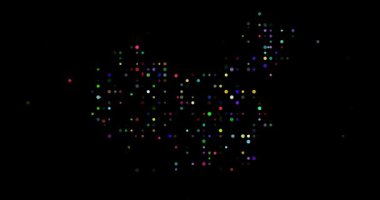 Çin Haritası Görsel Tasarımı Oluşturmak İçin Soyut Çemberler Yakınlaştırılıyor