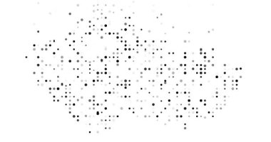 Conceptual Generative Motion of Flying Dots Forming Czech Silhouette